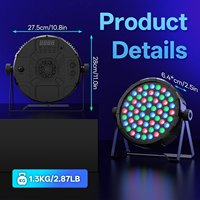 Projecteur PAR U`King 60 LED RGB DMX512 avec télécommande pour DJ, discothèque et éclairage de scène