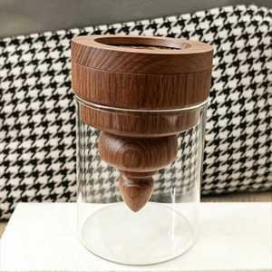 Brûleur d'encens en verre et bois au design fabuleux avec insert métallique, bois de santal aromatique, écologique, utilisation toute saison - Product Image 3