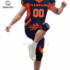 เสื้อเจอร์ซีย์อเมริกันฟุตบอลแบบแอคทีฟพร้อมโลโก้สั่งทำ ดีไซน์ใหม่ พิมพ์ลายแบบซับลิเมชั่น แขนสั้น ระบายอากาศได้ดี มีไซส์พลัส-ตัวเลือก OEM - Product Image 5