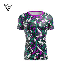 Ventes en gros de rashguards d'arts martiaux personnalisés |   Manches courtes |   Protection anti-UV |   Impression de logo gratuite |   Production rapide - Product Image 5