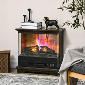 Caminetto Elettrico da 1400W, 66 cm, Autoportante con Cornice Marrone, Display LED, 7 Livelli di Luminosità, Temperatura Regolabile, Timer - Product Image 2