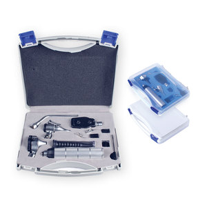 Kit d'examen otoscopique pour étudiants à usage domestique, ensemble de diagnostic à fibre optique en acier inoxydable, étui rigide en plastique, portable, pour la formation médicale - Product Image 1