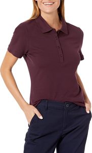 Camiseta Polo de Manga Corta para Mujer, Color Verde Sólido, Corte Regular, 100% Algodón, Tejido Oxford, Estilo Liso Teñido - Product Image 2