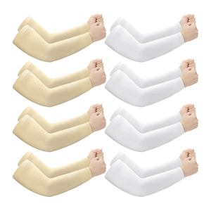 ปลอกแขนโพลีเอสเตอร์แบบใหม่ UPF50+ ป้องกันแสงแดดแบบสามส่วนสำหรับผู้หญิง สีขาว ชมพู ฟ้า เบจ เทา ม่วง ดำ - Product Image 4