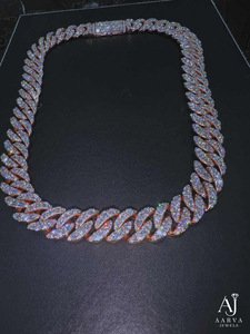 Chaîne cubaine en argent sterling 925 avec moissanite, style hip-hop glacé, plaqué rhodium, collier unisexe pour fête, cadeau - Product Image 1