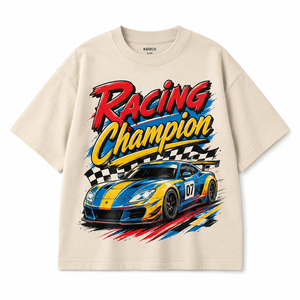 T-shirt à manches longues col rond en jersey 100% coton imprimé Racing pour homme, décontracté, respirant, coupe ample, couleur unie, style Hip Hop - Product Image 1