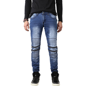 Jeans de mezclilla de punto para hombre, estilo urbano, corte recto, desgastados, lavados a la piedra, cintura media, transpirables, de secado rápido, calidad premium - Product Image 5