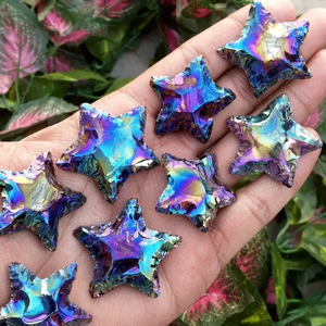 Pendentif étoile en obsidienne naturelle |   Bijoux en cristal sculptés à la main |   Collier en pierre noire de guérison |   Cadeau pour elle, bijoux de mode pour femmes - Product Image 4