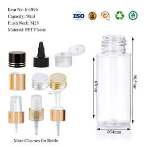 Unalilia E-1896 50ml PET Plastic Cylinder Bottle Pump Sprayer Silk Screen Printed Cosmetic Facial Cleanser <b>Face</b> Cream Skin Care - Product Image 4