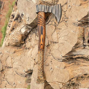 Hacha Nórdica Estilo Vikingo Hecha a Mano con Mango de Madera, Herramienta para Acampar al Aire Libre, Bushcraft, Carpintería, Decoración Rústica, Regalo - Product Image 1