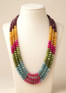 Luxury 6 Layer Multicolor Jade Beaded <b>Necklace</b> Handmade Natural Gemstone <b>Statement</b> <b>Necklace</b> Gold Tone Fashion Jewelry for Women - Product Image 5