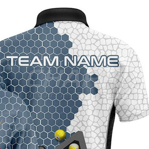 Polo de billard personnalisé avec impression par sublimation, maillot d'équipe pour les matchs, absorbant la transpiration, pour les joueurs de billard - Product Image 3