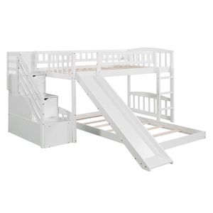 Letto a Castello Bianco con Due Cassetti Scorrevoli per Bambini - Vecchio SKU LT100156AAK - Product Image 5