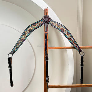 Top à la mode 100% cuir véritable Western colliers de poitrine usinés à la main avec tournesol outillage travail fabricant en gros fournisseur - Product Image 4