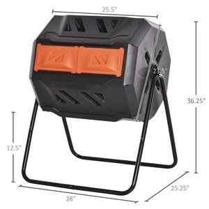 Fusto da 162L per fertilizzante composto da esterno, colore arancione, per miscelazione a tamburo - Product Image 2