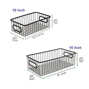 Panier de rangement en métal thermolaqué, bac en fil métallique durable pour l'organisation des placards et des armoires à domicile - Product Image 1