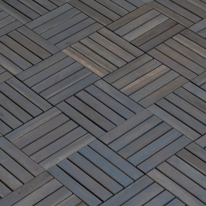 SMARTWOOD Nordic Luxury Weatherproof Brushed Acacia Decking <b>Tiles</b> Easy-Click Interlocking Square Anti-Slip Garden Patio Flooring - Product Image 1