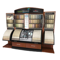 Grand présentoir à tapis en bois avec armoire incurvée et étagères latérales à ailes Tiroirs de rangement multicouches
