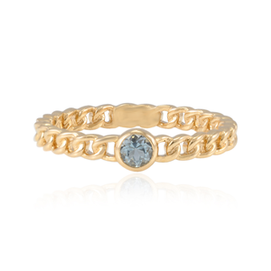 Anillo de Eternidad de Oro de 14K con Topacio Azul de Londres para Mujer - Product Image 2