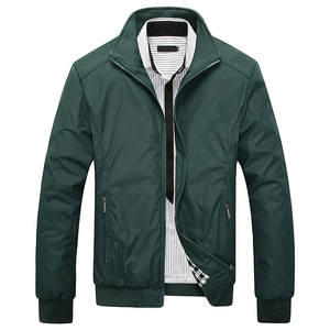 Chaqueta de Cuero para Hombre, Talla Grande, Color Verde Oscuro, Transpirable, Resistente al Viento, Estilo Otoñal, Manga Larga - Product Image 1