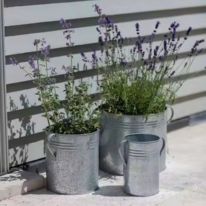 Maceta Moderna Galvanizada para Interiores y Exteriores, Contenedor Decorativo de Metal para Flores, Hogar, Jardín, Balcón - Product Image 4