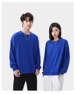 100% Cotton Plain Round Neck Sewed logo Sweatshirt High Quality Custom Embossed 3D Puff Printing <b>Crewneck</b> Sweatshirt Men - Product Image 6