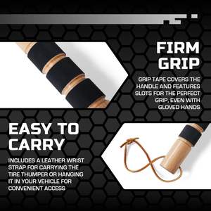 Varilla de inspección de neumáticos para camiones, de madera de nogal americano, con peso, herramienta de agarre extra para camiones grandes, autocaravanas y remolques – Hecho en Pakistán - Product Image 3