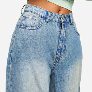 Nouveau Jean Oversize de Haute Qualité en Denim Personnalisable 100% Coton, Pantalon Baggy 2026 avec Broderie Élégante pour Femme - Product Image 6