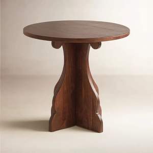 Mesa auxiliar de madera orgánica diseñada para combinar con un estilo de hogar ecológico y sostenible - Product Image 1