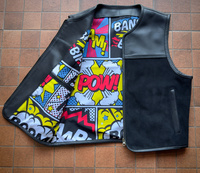 Gilet de motard pour homme en cuir véritable personnalisé avec panneau inférieur en nubuck et fermeture éclair