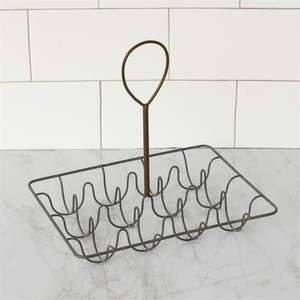 Porte-œufs élégant en métal avec finition résistante à la rouille, idéal pour le comptoir de cuisine moderne et la présentation sur la table à manger - Product Image 2