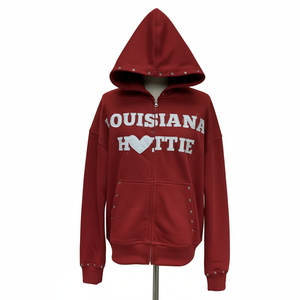 Sweat à capuche zippé pour homme, logo appliqué vieilli personnalisé par un fabricant professionnel, 100% coton molletonné, confortable. - Product Image 5