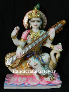Beautiful Makrana Marble Saraswati Maa - Product Image 6
