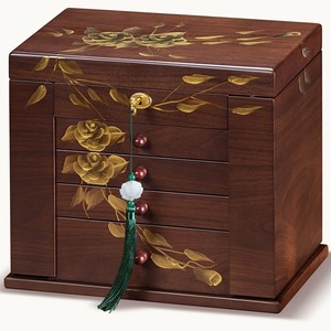Boîte à bijoux classique en bois d'olivier artisanale pour le rangement dans le salon |   Design artistique 25x15x10cm Inde - Product Image 4