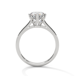 Trendy Solitaire Engagement <b>Ring</b> <b>Crafted</b> From 14k Solid White Gold GRA Certified Brilliant Round Shape Lab Grown Diamond <b>Ring</b> - Product Image 3