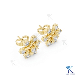ต่างหูเพชรทรงดาวหกแฉกเพาะเลี้ยงในห้องปฏิบัติการ ทองคำแท้ 14K 18K ดีไซน์หรูหรา สำหรับผู้หญิง ของขวัญวันครบรอบแต่งงาน - Product Image 5