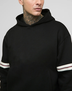 Pull-over Oversize Confortable en Coton/Bambou de Haute Qualité, Brodé et Imprimé Personnalisé, Noir, pour Hiver et Streetwear - Product Image 5
