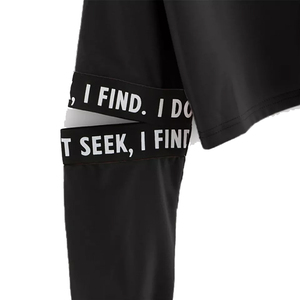 Custom Women’s Cropped <b>Hoodie</b> Black Long Sleeves Pullover Sweatshirt with Black Printed Sleeve <b>Bands</b> - Product Image 2