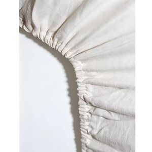 Parure de lit moderne en lin 400TC rose poudré, drap plat respirant uni teint pour la maison - Product Image 3