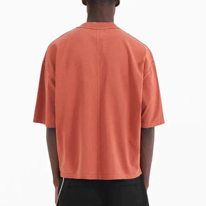 เสื้อยืดสีพื้นเรียบหรู พิมพ์โลโก้ได้ตามสั่ง เสื้อยืดโอเวอร์ไซส์สำหรับผู้ชาย - Product Image 6