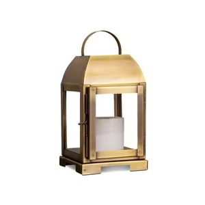 Lantern Moroccan Antique Silver Cutout Metal Blue <b>Glass</b> <b>Candle</b> <b>Holder</b> Light Home Hotel Garden Decor Wedding Table Lantern - Product Image 5