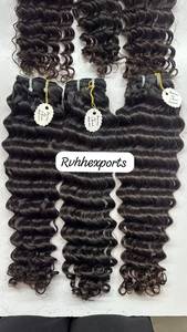 Extensiones de Cabello Virgen Indio RVHHE, Ondulado Profundo, 100% Densidad, Negro Natural, 100g, Empaque Transparente - Product Image 3