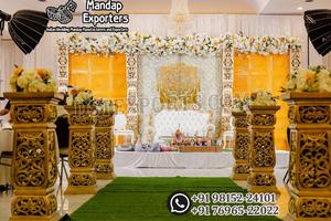 Panneau sculpté blanc classique pour scène de mariage, thème temple, avec panneaux de porte décoratifs, à prix abordable, USA - Product Image 3