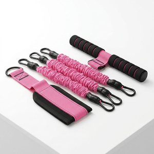 Banda de Resistencia de Doble Capa, Color Rosa, Resistencia Media, para Ejercicios de Fitness para Adultos, Diseño Duradero de Látex - Product Image 3