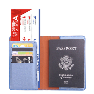 Funda de pasaporte de cuero PU, cartera delgada para tarjetas, estuche para viaje, funda de pasaporte de cuero PU, tarjetero para viaje, billetera delgada - Product Image 6