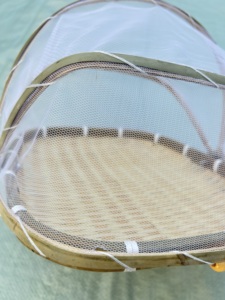 Outdoor Bamboo Mesh Food Cover Tray Set Handmade in Vietnam for Picnic Serving and Insect Protection Set of 2 - Product Image 3