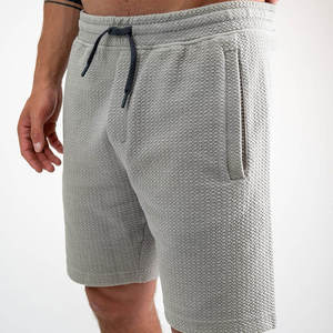 Men's Solid Color Knitted Bermuda Shorts High Waist Drawstring Casual Style Breathable Pockets Nylon/Acrylic High Quality - Product Image 3