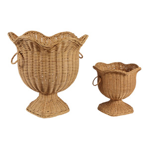 Ensemble de paniers à plantes en rotin, pots à fleurs en osier naturel, supports décoratifs pour plantes avec poignées pour la maison, le salon et l'intérieur - Product Image 6