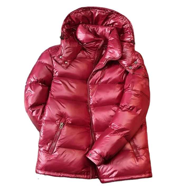 2025 Men's Blue Duck Brand Thermal Puffer Jacket Warm Winter Overcoat Detachable Hood Shiny Coat Solid Pattern Male Overcoat