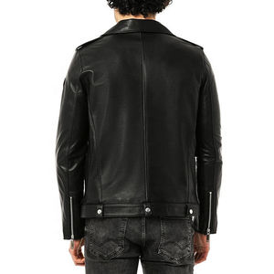 Veste en cuir pour homme, style décontracté, fermeture éclair, tendance, effet peau de crocodile, nouvelle arrivée, design populaire, authentique et à la mode. - Product Image 5